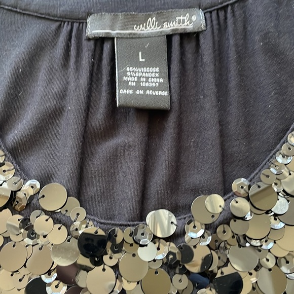 Cato Size Large NWT Black Beaded  Butterfly Tank Top
. - Picture 7 of 12